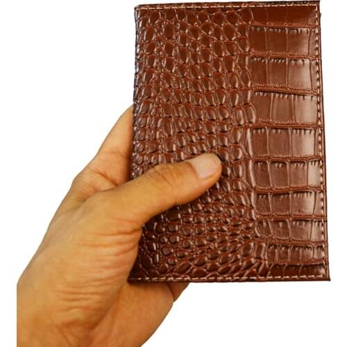 Fashion Solid Candy Color Passport Holder White Crocodile Grain PU Leather No letters Blank Passport Cover Wallet