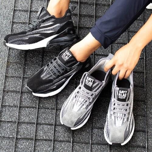 ZEEKSON New Style Flying Woven Breathable Mens Shoes Fashion High Shoes Large Size Mesh Shoes Mens Sports Casual Shoes Tide