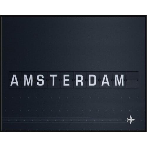 Wall Art Canvas Poster Painting Print Picture Living Room Home Decor Painting Original AMSTERDAM Letters Plane 2020 New Designer
