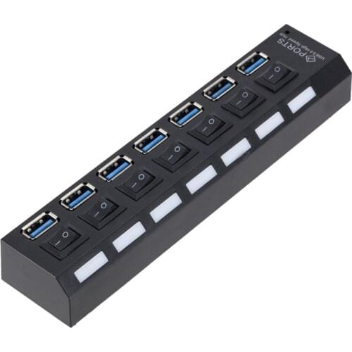 Independent 7-port 3.0hub Hub USB3.0 Hub Super High-speed Transmission Supports Current Protection