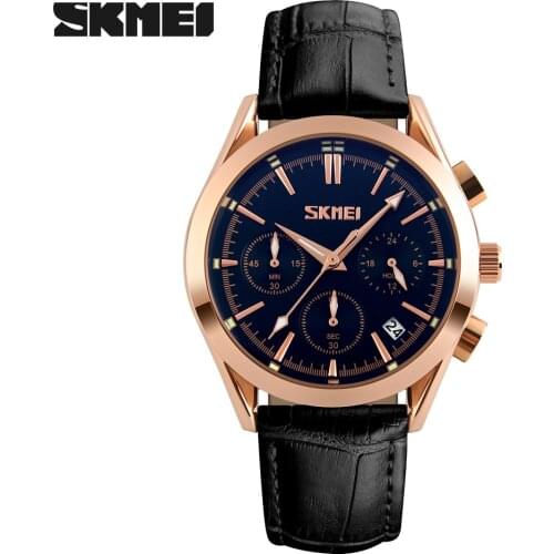 NEW Fashion Casual SKMEI Brand Waterproof Quartz Watch Men Military Leather Sports Watches Man Clock Relogio Masculino