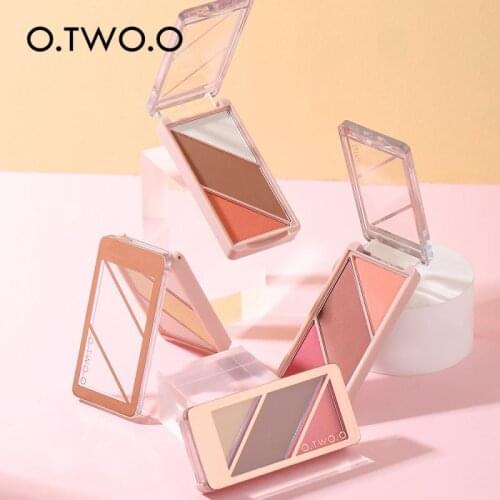 O.TWO.O 4 Colors Portable Multifunction Palette Shadow Highlight Blush 3-in-1 Waterproof Long-lasting Facial Cosmetics NEW TSLM2