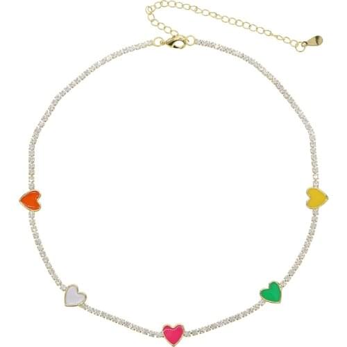 Candy Link Chain Baguette Necklace Paved Green Cz For Women Wediing Jewelry Gift 2021 Summer Style New Arriveed Gold Color