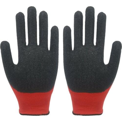 Household gloves hanging glue labor thickening anti-skid dipping wrinkle work cotton thread with glue wear protection