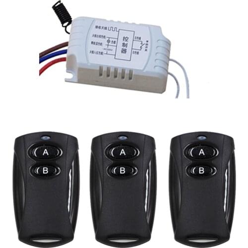 Top Quality AC220V 1CH Wireless Remote Control Switch with Manual Button Receiver and 3pcs Transmitter Smart Home 315MHZ