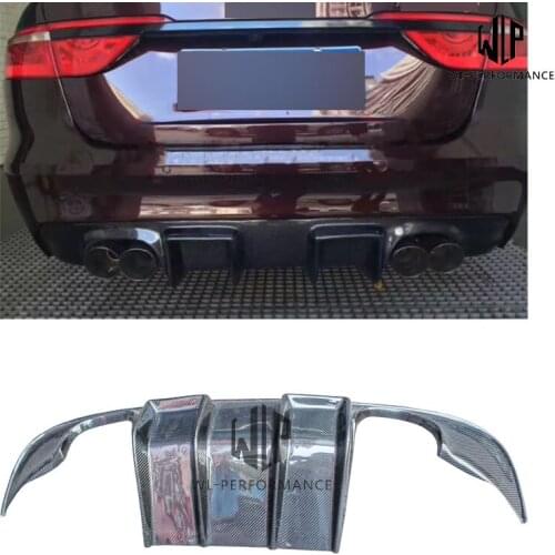 Fit For Jaguar XF Carbon Fiber Double Out Rear Bumper Diffuser Bumpers Lip 2016-UP