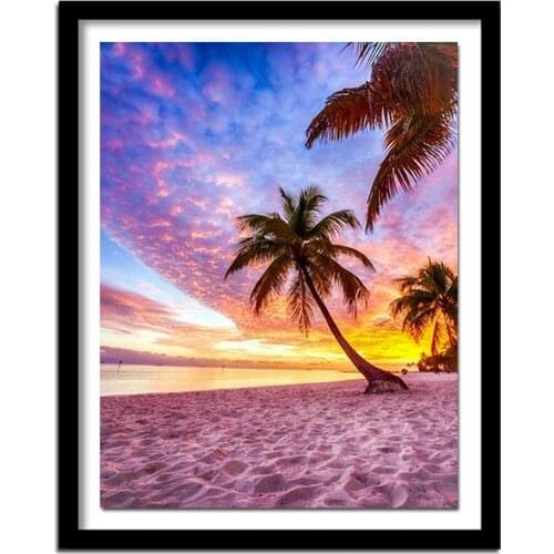 Full Diamond Embroidery Beach Diamond Painting landscape Cross Stitch DIY Diamond tree Rubiks Cube Rhinestone crafts