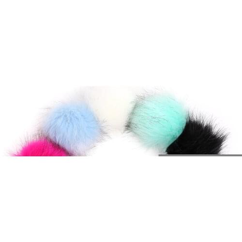20pcs Faux Fur Pom Pom Balls DIY Faux Fox Fur Fluffy Pom Pom with Elastic Loop for Hats Scarves Gloves Bags Accessories