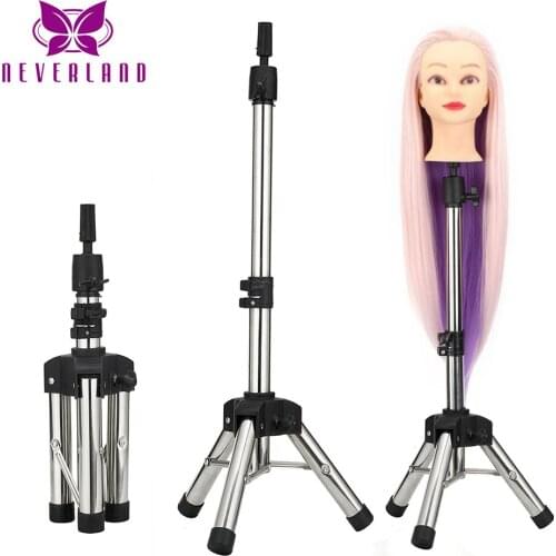 Adjustable Tripod Stand Mannequin Head Wig Stand Prosthesis Doll Holder Brackets Model Hairdressing Training Hair Tool Holder
