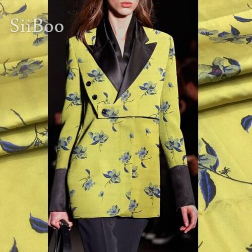 Siiboo floral yarn dyed jacquard fabric elegant brocade tejido for women spring summer dress pants tissu sp6584