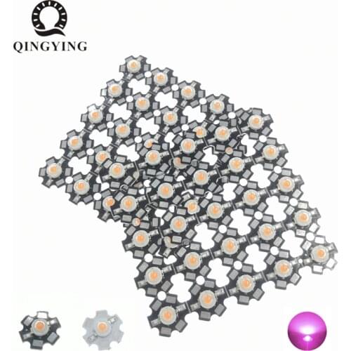 25pcs 1W 3W High Power LED Full Spectrum White Warm white Green Blue Deep Red 660nm Royal blue With 20mm White & Black Star PCB