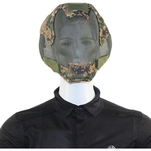 Tactical Mask Helmet Full Face Metal Steel Mesh Protector Mask Airsoft Paintball Military Combat Helmet For CS Outdoor Sports