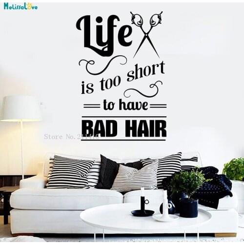 Barbershop Decoration Vinyl Wall Decal Hair Salon Quote Hairdresser Stylist Custom color Poster Removable Stickers Mural YT916