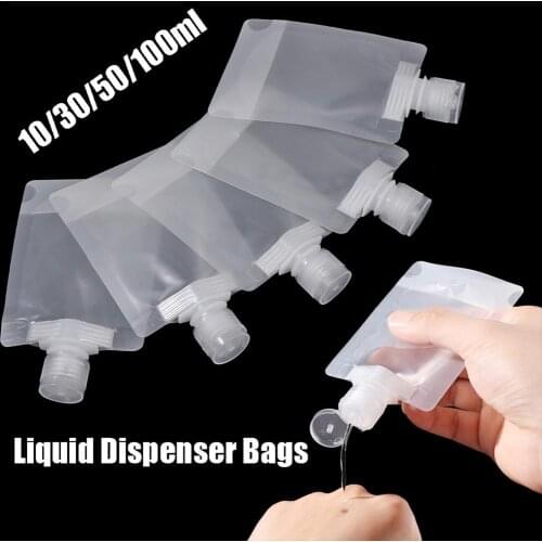 10pcs 30/50/100ml Lotion Dispenser Bag Travel Portable Reusable Cosmetic Liquid Dispenser Bag Shampoo Storage Travel Container