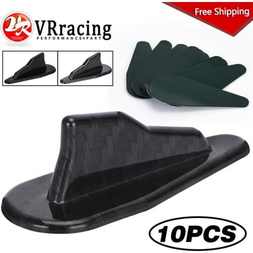10pcs Universal EVO-Style ABS Roof Shark Fins Spoiler Wing Kit Vortex Generator Black/Carbon Car Accessories VR-SFB08