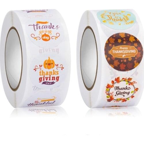 100-500pc Thanksgiving Gift Sealing Sticker Baking Cake Stickers Pumpkin Turkey Holiday Party Sticker Envelope Scrapbook Sticker