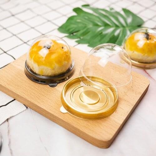 100pcs Round Shaped Plastic Cake Boxes Cookies Candy Packaging Box Cake Container Trays Birthday Wedding Party Favor Boxes