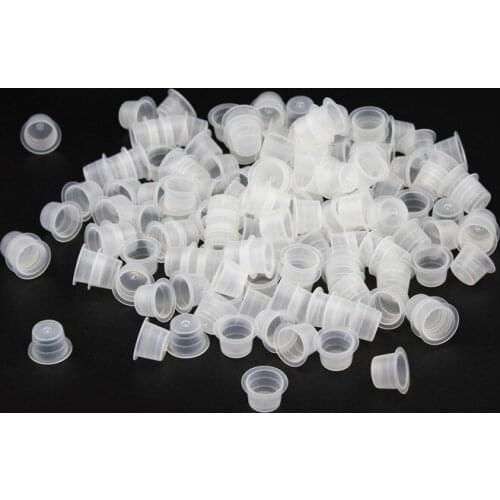 100pc Disposable Microblading Tattoo Plastic Ink Cups S/M/L Permanent Makeup Pigment Clear Holder Container Cap Tattoo Accessory