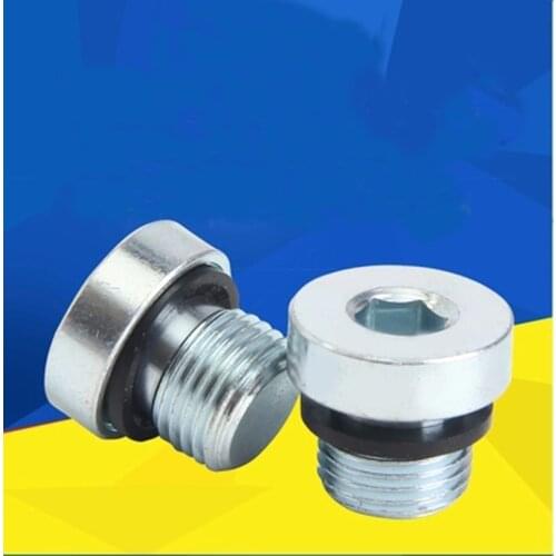 2Pcs M8 M10 M12 M14 M16-M20 ED Slot Allen inner hexagon Flange surface Oil plug hex bolt Galvanized Length 1mm-1.5mm