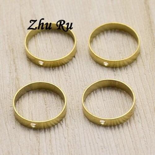 20pcs/lot zhu ru copper 13mm Single hole round ring Charms Turntable disc round face round table Charms Pendants Jewelry Finding