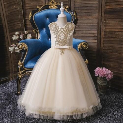 2021 Children Dress Formal Sleeveless Princess Dresses For Girls Birthday Evening Dresses Wedding Dress Vestidos 3-10 Age