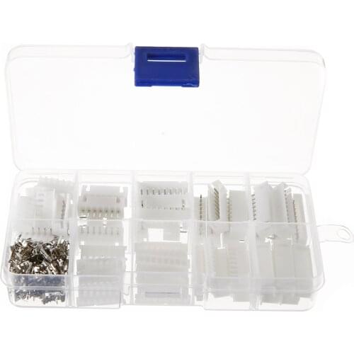 25 Set JST-XH Wire Terminal Pins 2.54mm PCB Housing Header Wire Connectors 6/7/8/9/10 Pin with Box New Arrivals