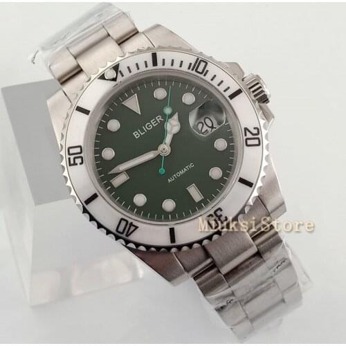 40mm bracelet Sport Relogio Masculino Luminous Automatic Montres Mechanical Stainless Top Marque Luxe Hommes Horloge