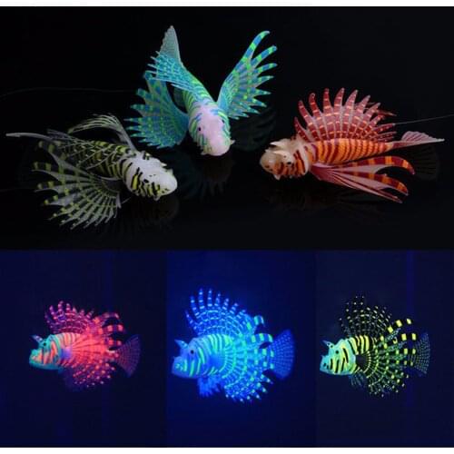 Landscaping Aquarium Decor Fluorescent Simulation Glow Lion Fish Tropical Fish Tank Ornamental