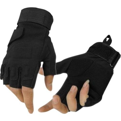 Brand Outdoor Gym Winter Windproof Sports Fingerless Military Tactical Hunting Riding Gloves
