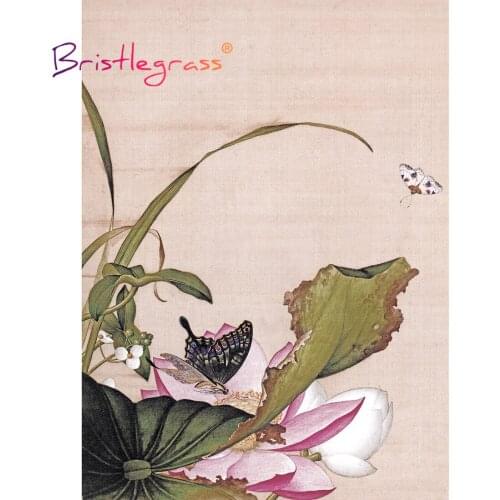 BRISTLEGRASS Wooden Jigsaw Puzzles 500 1000 Piece Calla Lotus Flower Giuseppe Castiglione Educational Toy Chinese Painting Decor