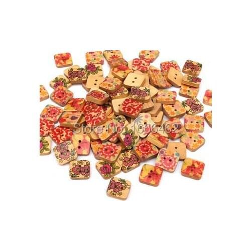 Wood Sewing Button Scrapbooking At Random Two Holes 15mm, 100 PCs 2015 new