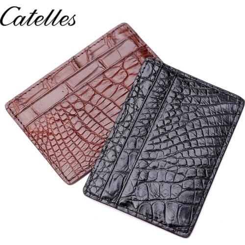 CATELLES Free Shipping Genuine Leather Card Holder Real Crocodile Leather Wallet ID Credit Card Holder