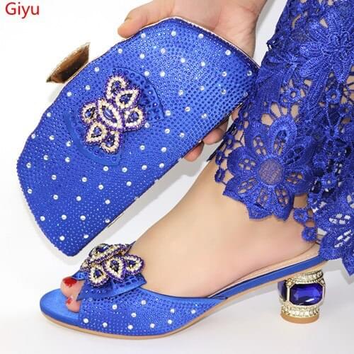 Doershow hot selling African Wedding Shoes and Bag Set peach Italian Shoes with Matching Bags Nigerian Women party! SLO1-49