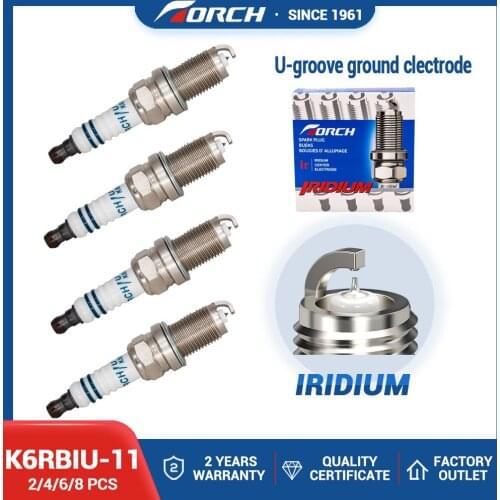 Hot Sale High Quality Auto Spark Parts Iridium U-Power Spark Plug TORCH K6RBIU-11 for K24Z4, N22A2, K20Z1A, K24Z2, K24Z3, RJA31A