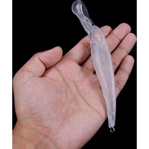 Hengjia 20pcs 16cm 25g Large Deep Diving Unpainted Minnow Lure Artificial Wobbler Blanks Rattling Sea Fishing Bait Bodies