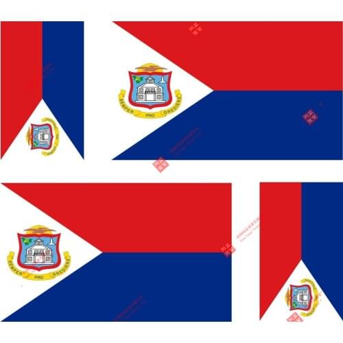 Interesting 4x Saint Marteen Martin Flag Decals Sticker Car Vinyl Helmet Motorcycle Decals Racing Motorcycle Helmet Stickers