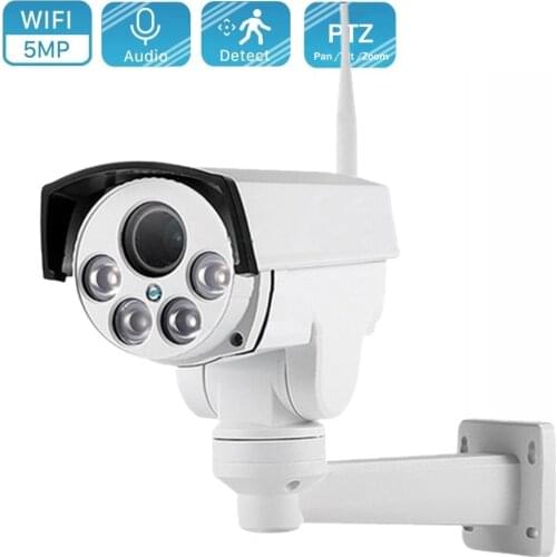 5MP PTZ Wifi IP Camera Outdoor 5X 10X Optical Zoom Motion Detect Wireless Camera H.265 P2P ONVIF Audio 2MP Security CCTV Camera