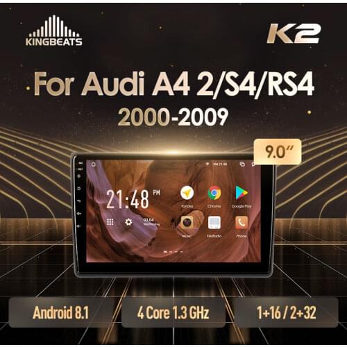 KingBeats Android 8.1 Octa-Core head unit HU 4G in Dash Car Radio Multimedia Video Player Navigation GPS For Audi A4 2 3 B6 B7 2000 - 2009 S4 2002 - 2008 RS4 2005 - 2009 no dvd 2 din Double Din Android Car Stereo 2din