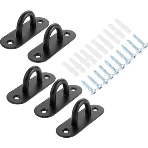 5Pc 100x33mm Stainless Steel Black Ceiling Mount Hook Base Ceiling Fans/Leisure Sofa/Sandbags/Hammocks/Rings Fixed Hanging Hook