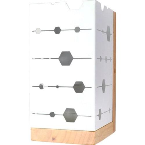 Nordic wood style minimalist pure white wall lamp corridor staircase living room bedroom hollow iron personality creative light