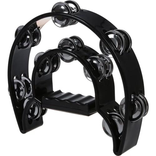 Musical Double Half Moon Tambourine Drum Kit Hi Hat Percussion Gift KTV Party