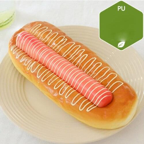 Soft Simulation Cakes Model Artificial Foods Fake For Shop Home Dining Table Decoration PU Mini Bread Kitchen Hot Dog DIY