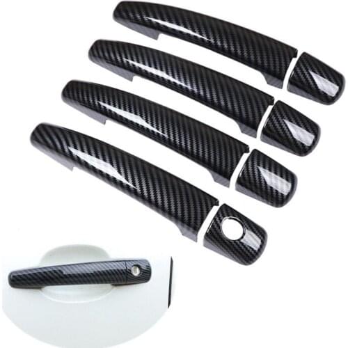 FOR FIAT SCUDO 2007-2017 CHROME CARBON FIBER DOOR HANDLE COVER TRIM CAR STYLING ACCESSORIES