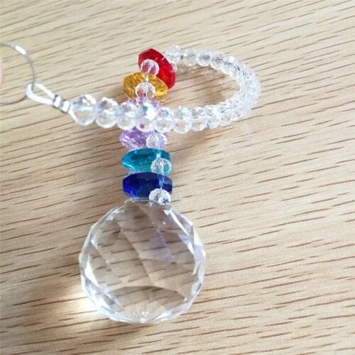 New Style 10sets Clear Color 30mm Crystal Chandelier Ball+14mm Octagon Beads Crystal Prism Ball Chains For Home Decoration