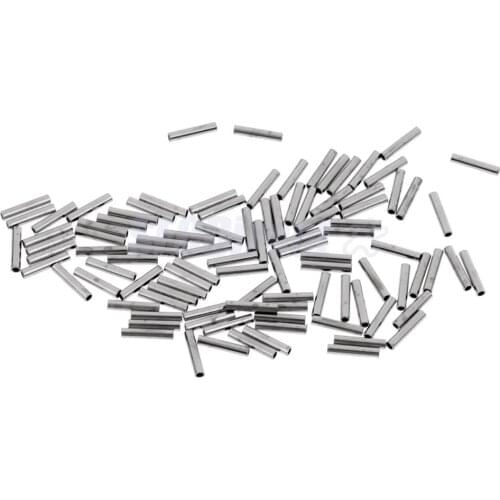 100 Pieces Single Barrel Crimp Sleeves, 100% Copper, Fishing Line Leader Rigging Tackle Wire Rope Clips Tube Connector 8mm