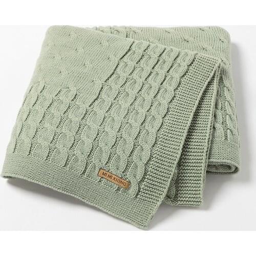 Infant Baby Blanket Solid Knit Newborn Stroller Swaddle Wrap Crib Sleep Covers Soft Toddler Boy Girl Bed Plaid Sofa Cradle Quilt