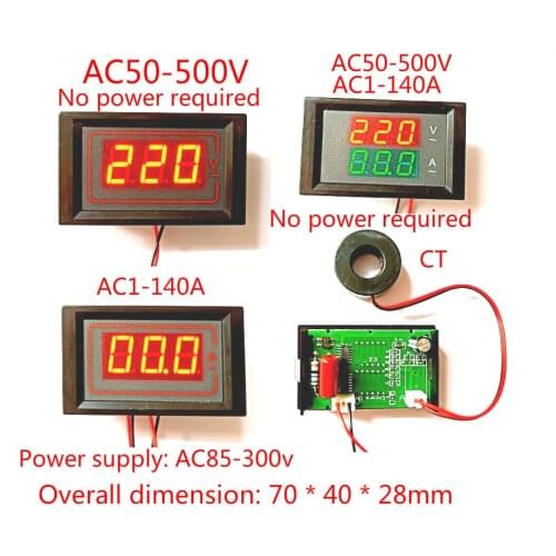 PDM-5035 AC50-500V 1-140A AC110V 220V 380V Digital AC ammeter voltmeter frequency meter