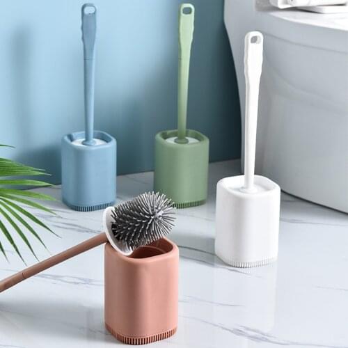 TPR Toilet Brush with Holder Household WC Cleaning Brush Easy Cleaning Bathroom Accessories