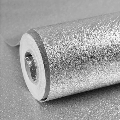 Modern Gold Foil Silk Wallpapers Home Decor Waterproof Siver Grey Wall Paper for KTV Room Ceiling Roof Background Walls Mural