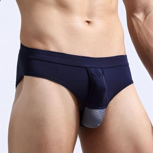 Men underwear briefs hollow out separates scrotum design Cotton fabric Mens underwear male sexy underpants man gay M L XL XXL
